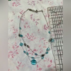 Lia Sophia blue lagoon Multi-Strand Blue and Silver Beaded Necklace